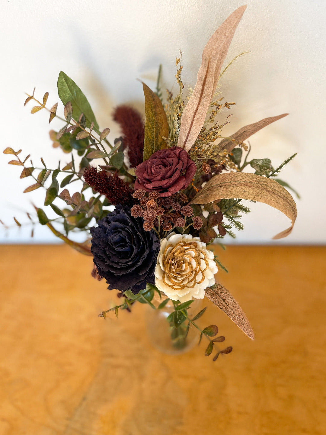 Bohemian Fall Petite Bouquet in Clear Vase