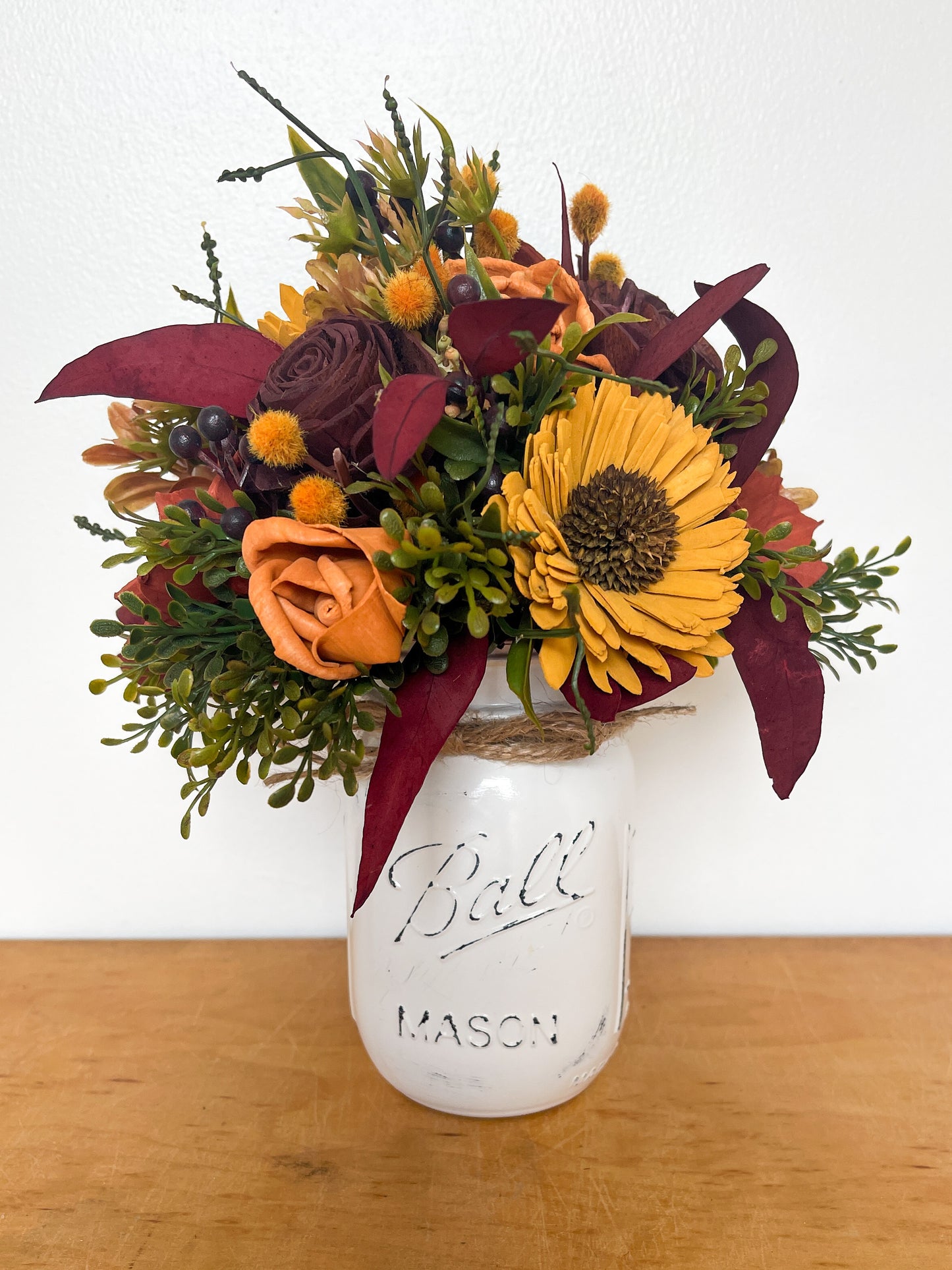 Autumn Berries Mason Jar Bouquet