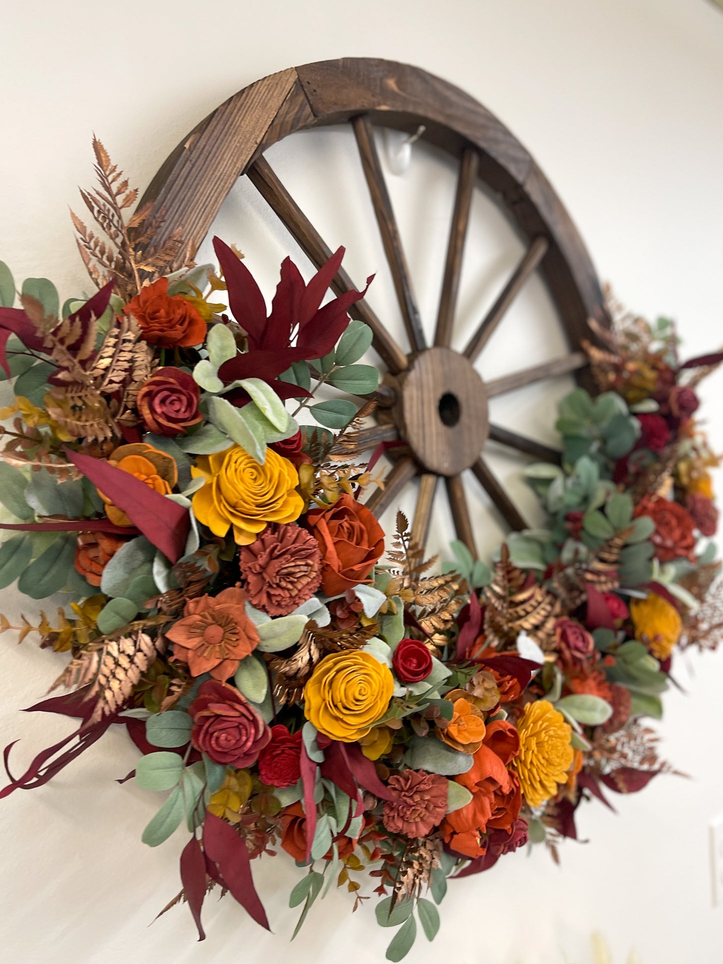 Autumn Harvest Wagon Wheel Wreath (XL)