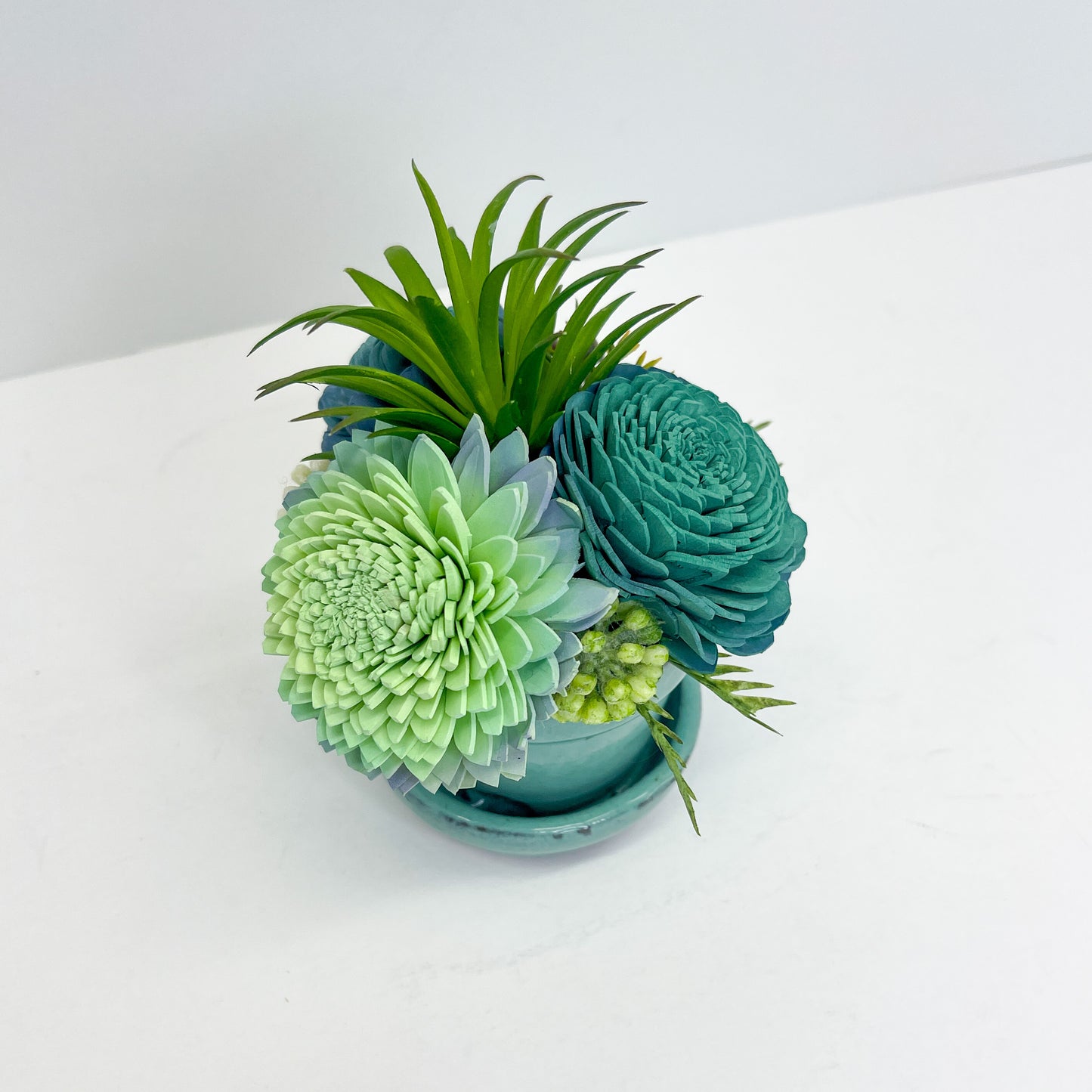 Mini Succulent Garden- Seafoam Green Ceramic