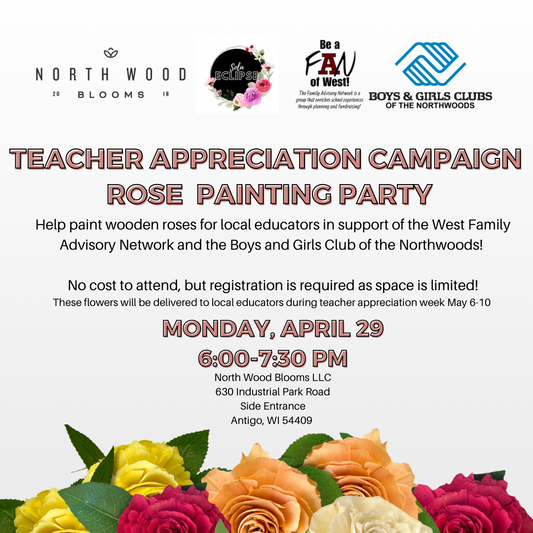(Free) Teacher Appreciation Campaign - Rose Painting Party!
