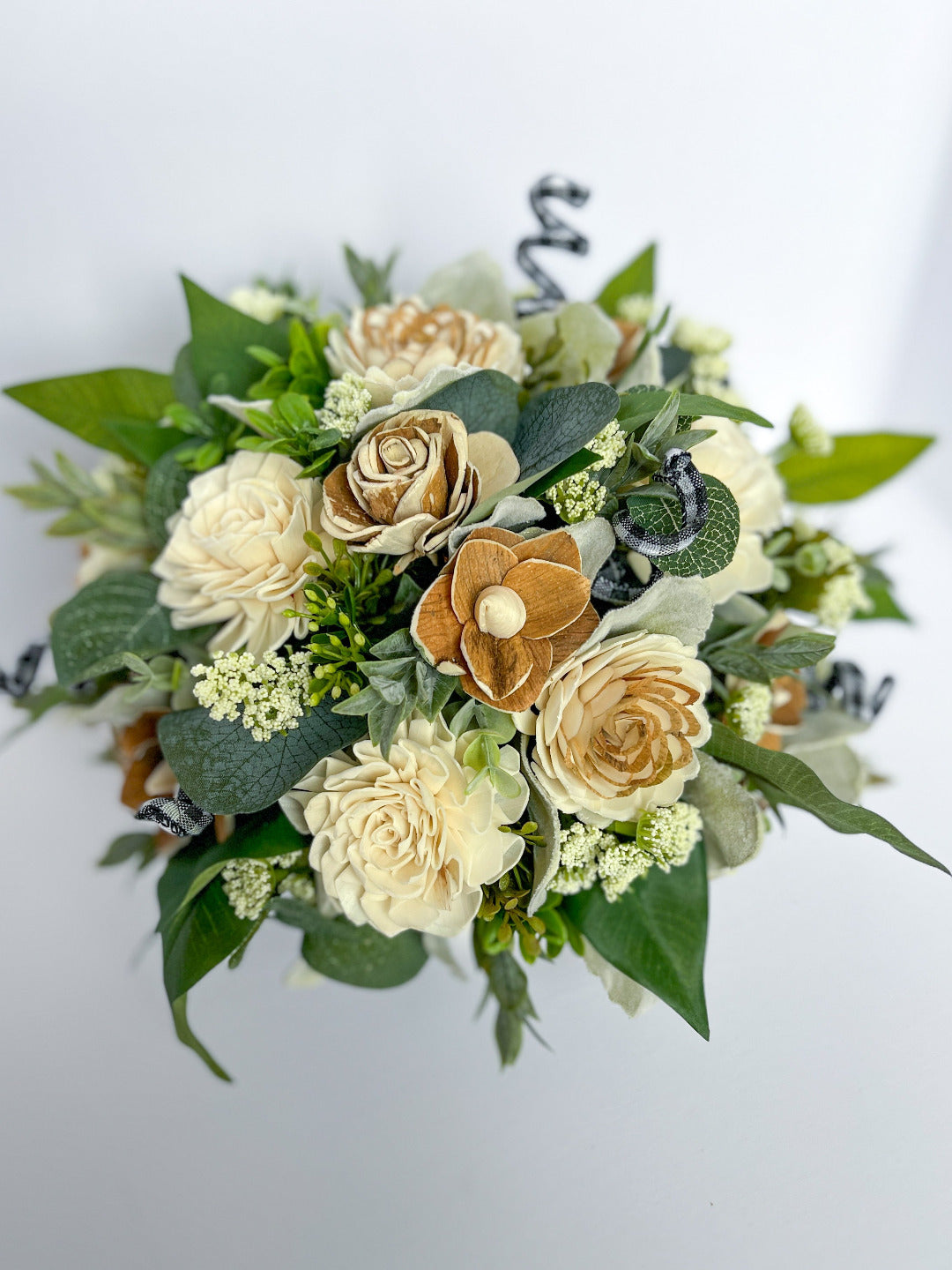 XL Buffalo Plaid Mug Bouquet - Natural Ivory