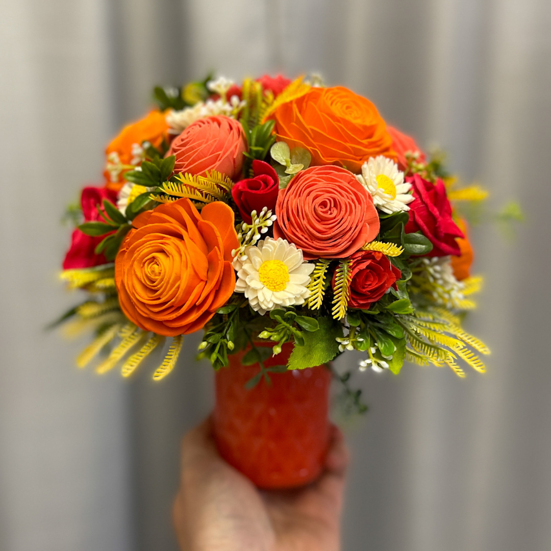 Candle Bouquet - Fiesta Daisy Fusion on Apple Magic Muffin Scent
