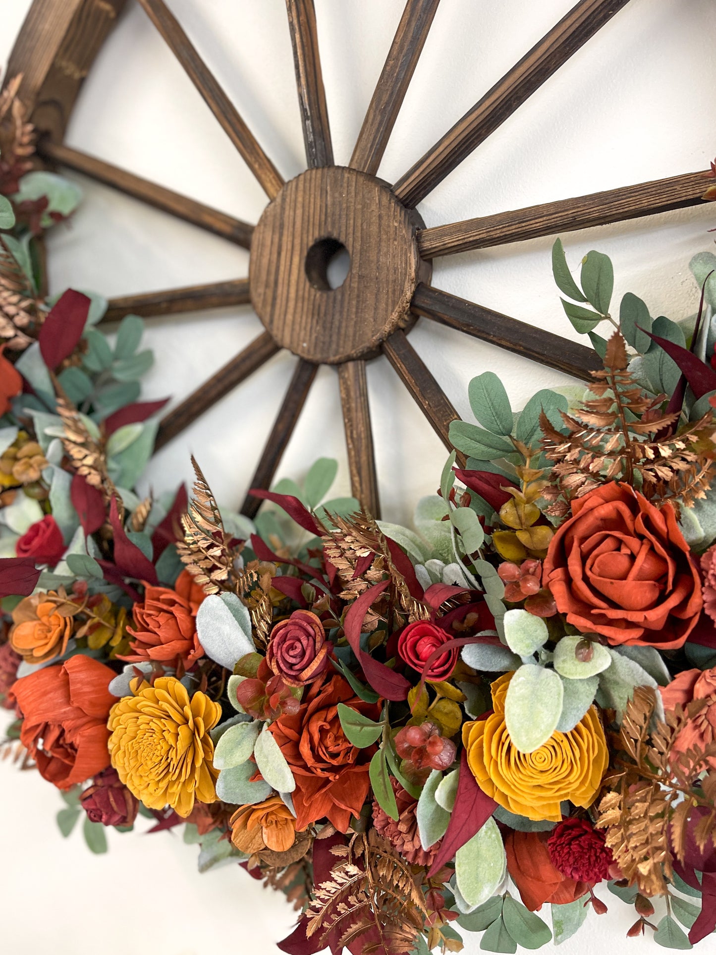 Autumn Harvest Wagon Wheel Wreath (XL)