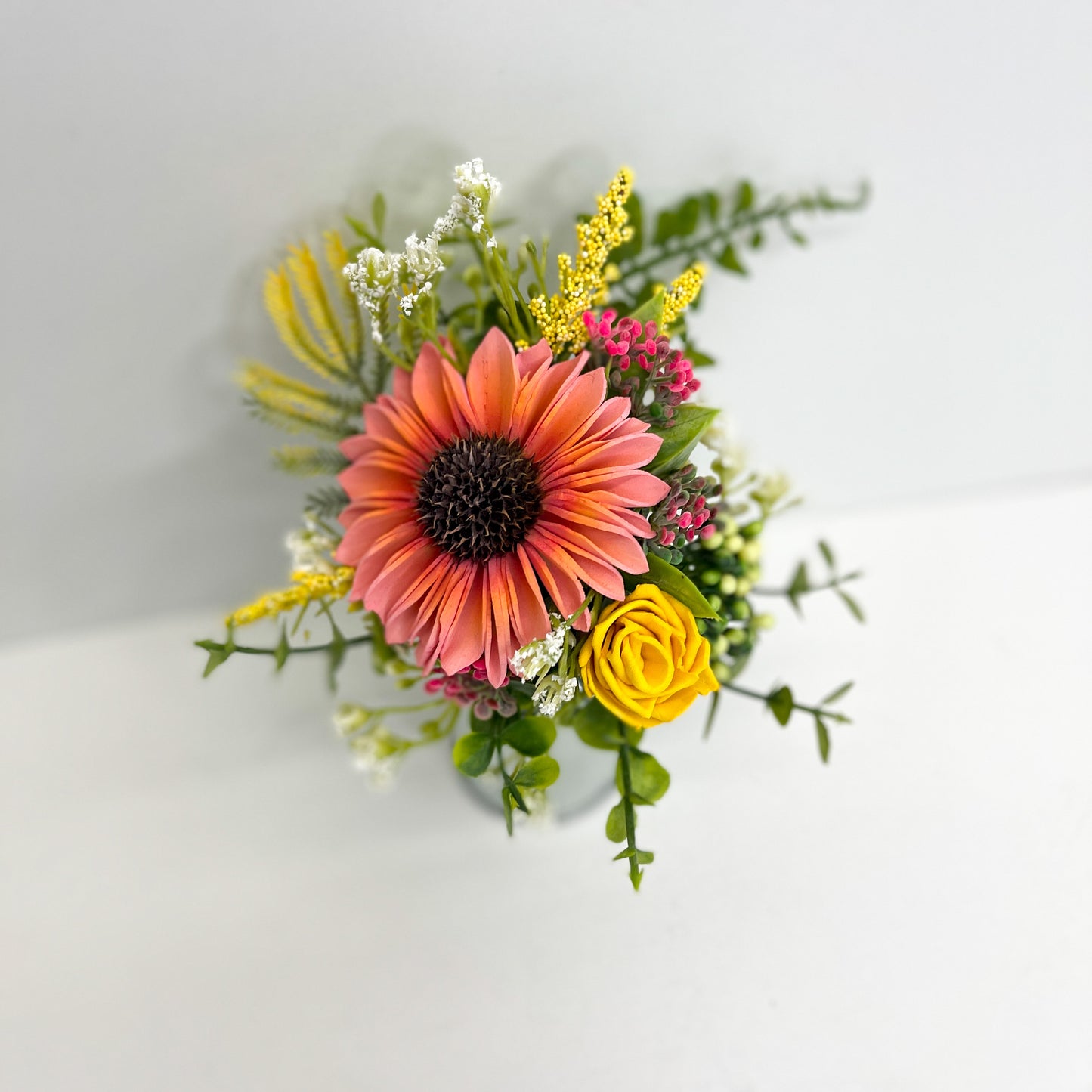 Mini Milk Can Bouquet - Thistle flower and Rose