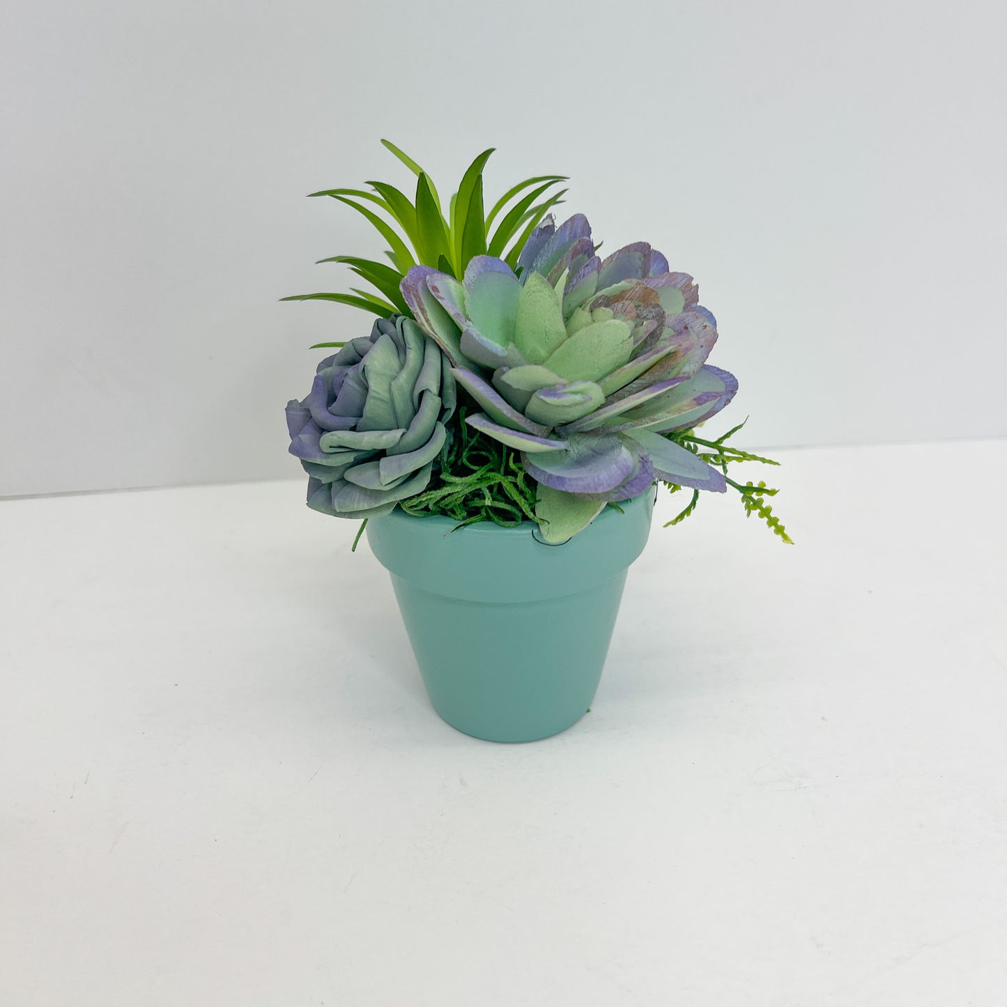 Mini Succulent Garden- Seafoam Green Terracotta