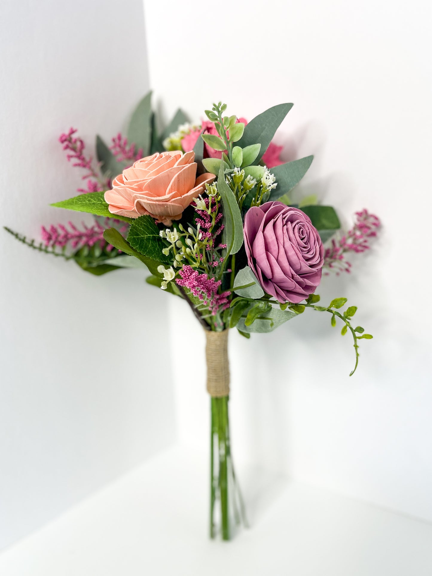 Wild Roses Trio Bouquet in Pink, Blush and Lavender