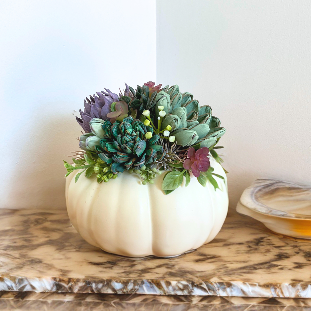 Pumpkin Succulent Garden