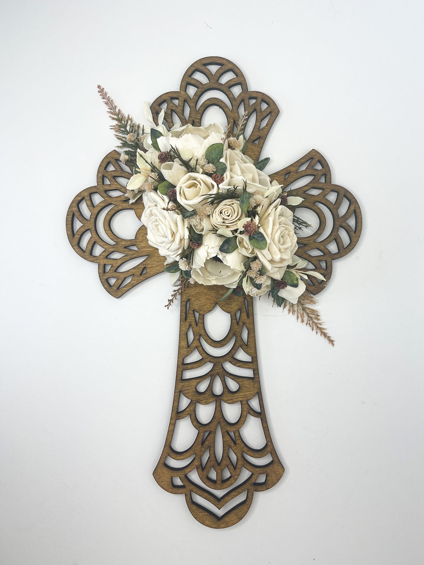 16 inch Ornate Cross - Custom Florals