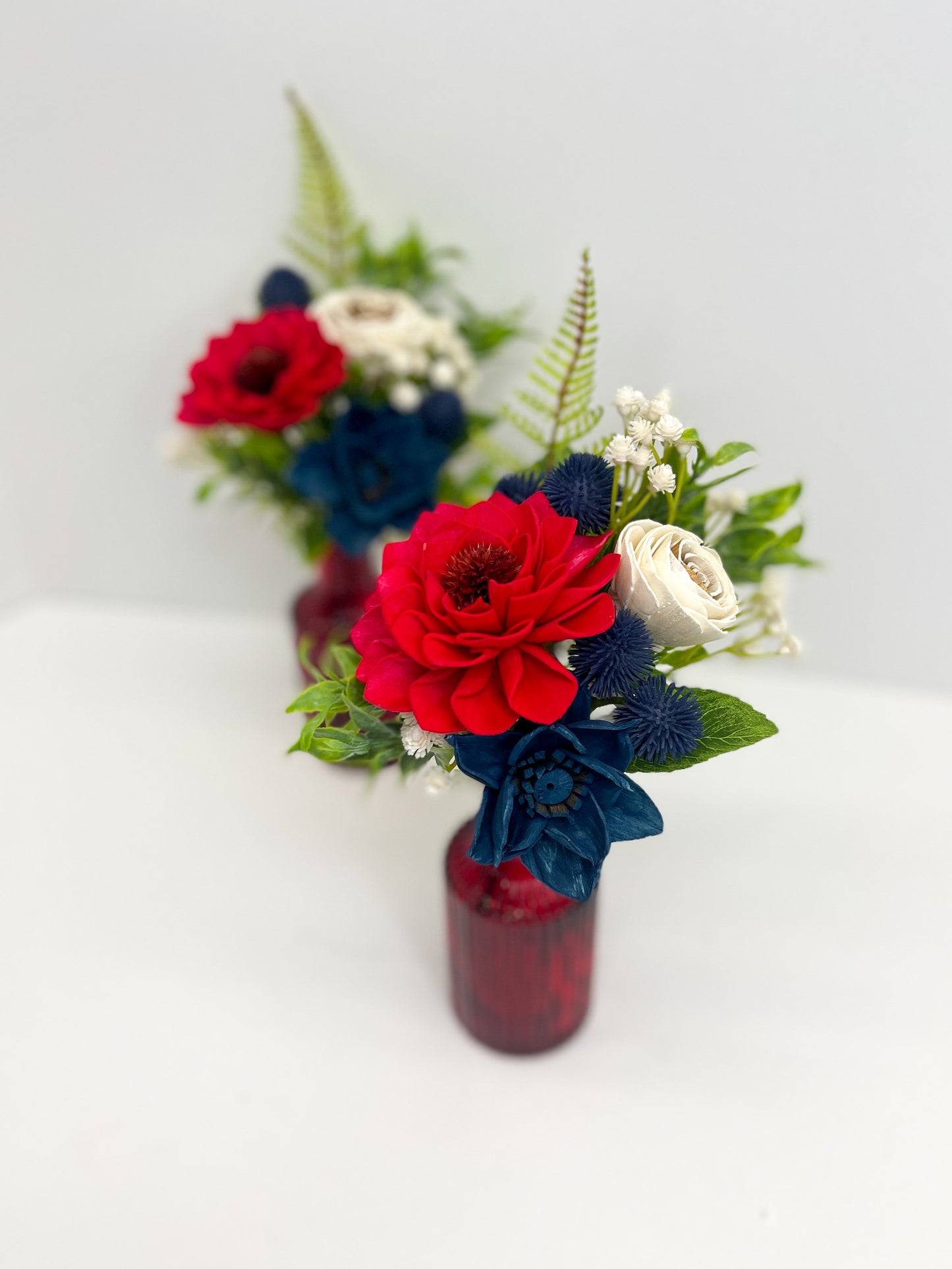 USA Trio Bouquet in Red Bud Vase