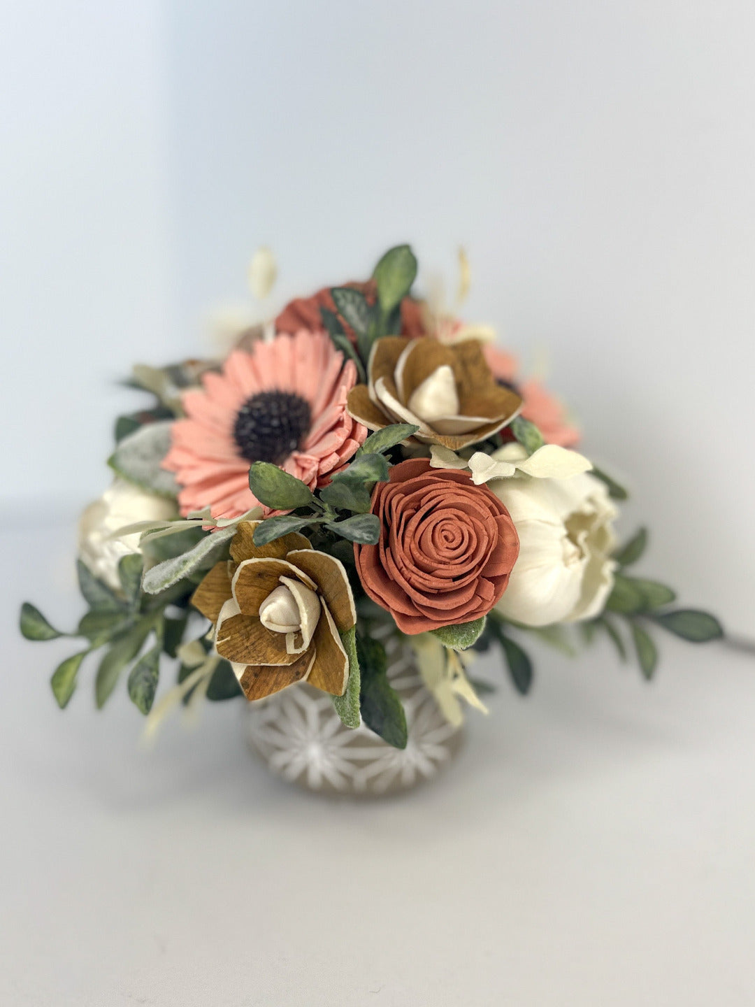 Marsala & Pink Geometric Planter Bouquet