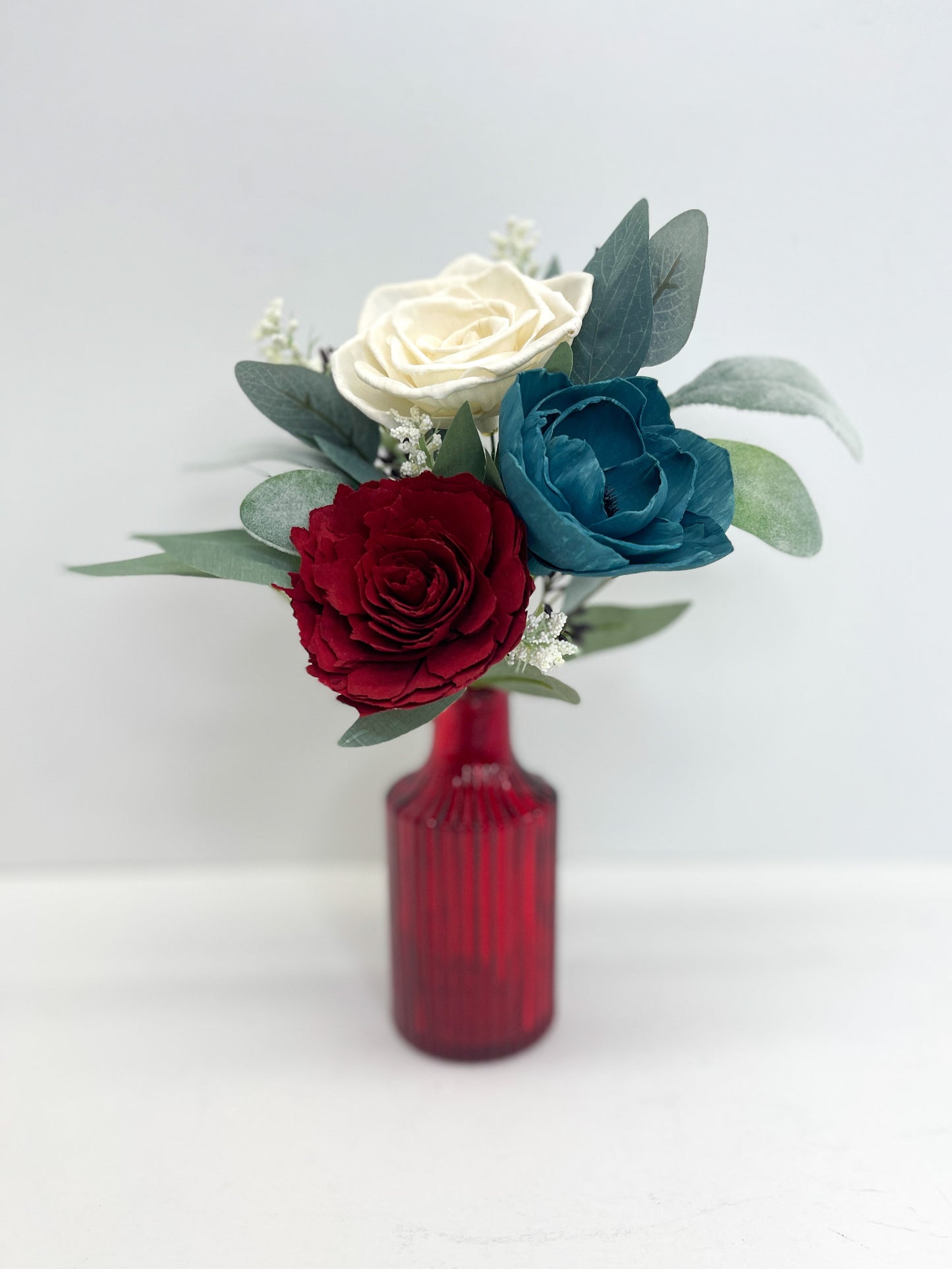 Americana Trio Bouquet in Red Bud Vase