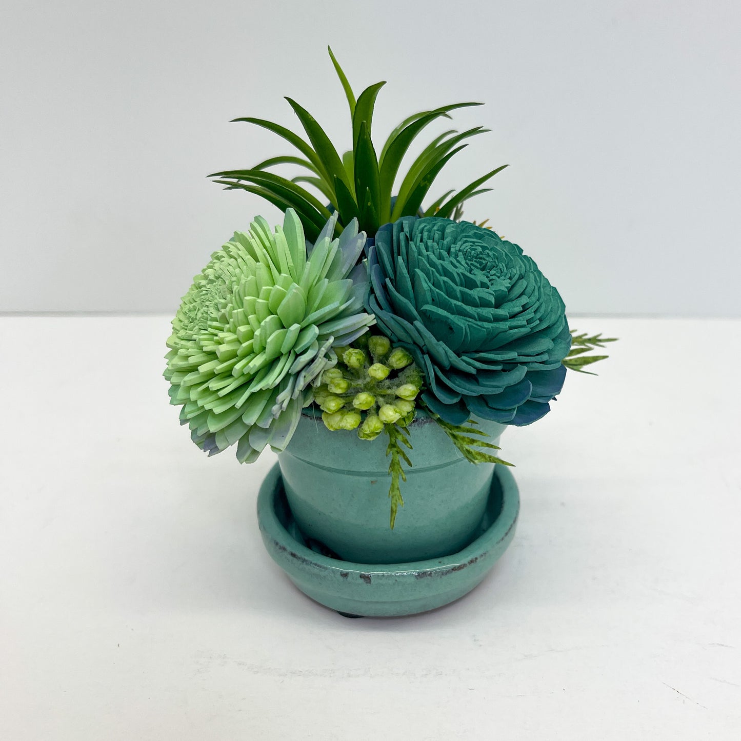 Mini Succulent Garden- Seafoam Green Ceramic