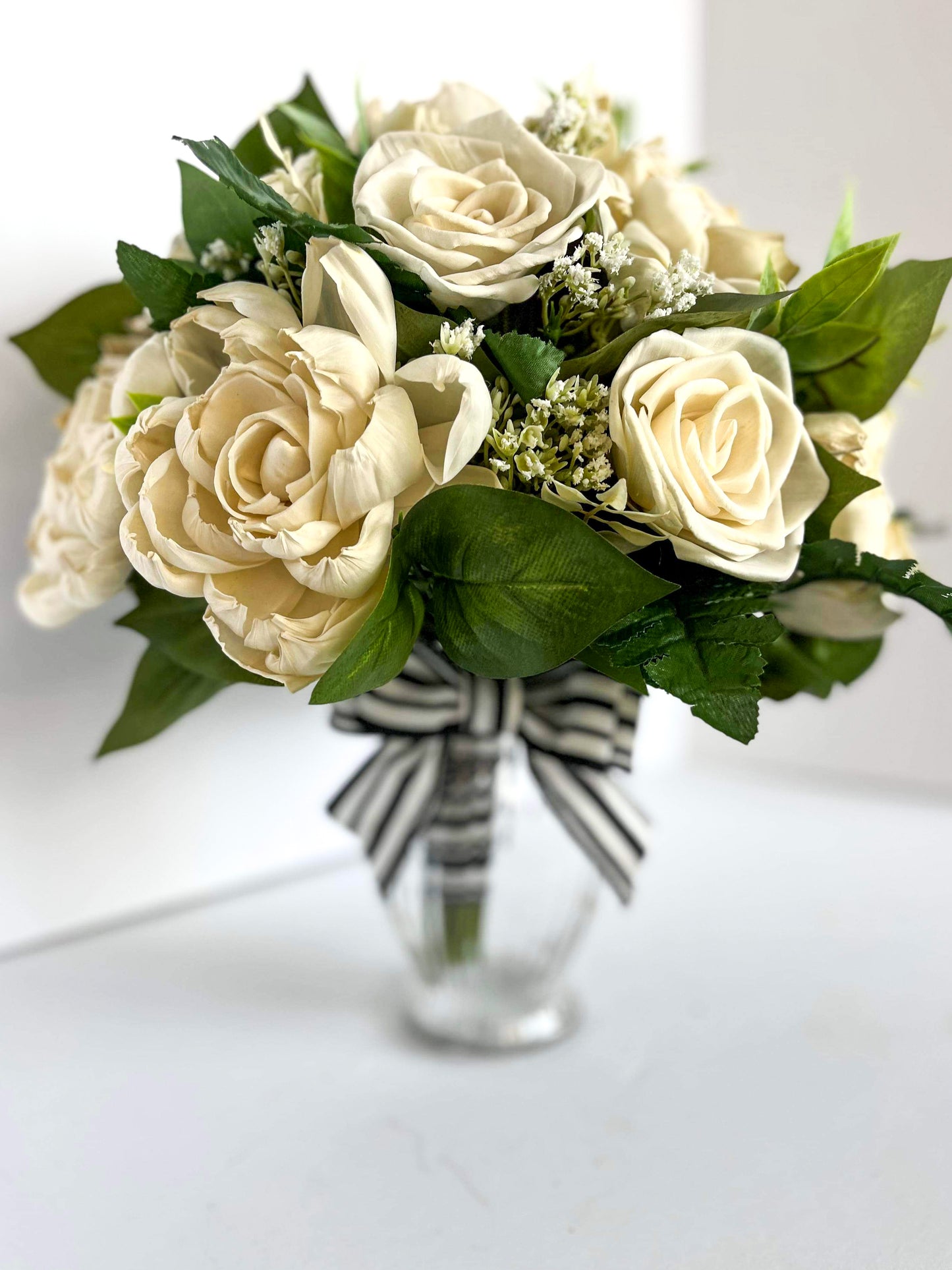 Ivory Roses and Peony Bouquet