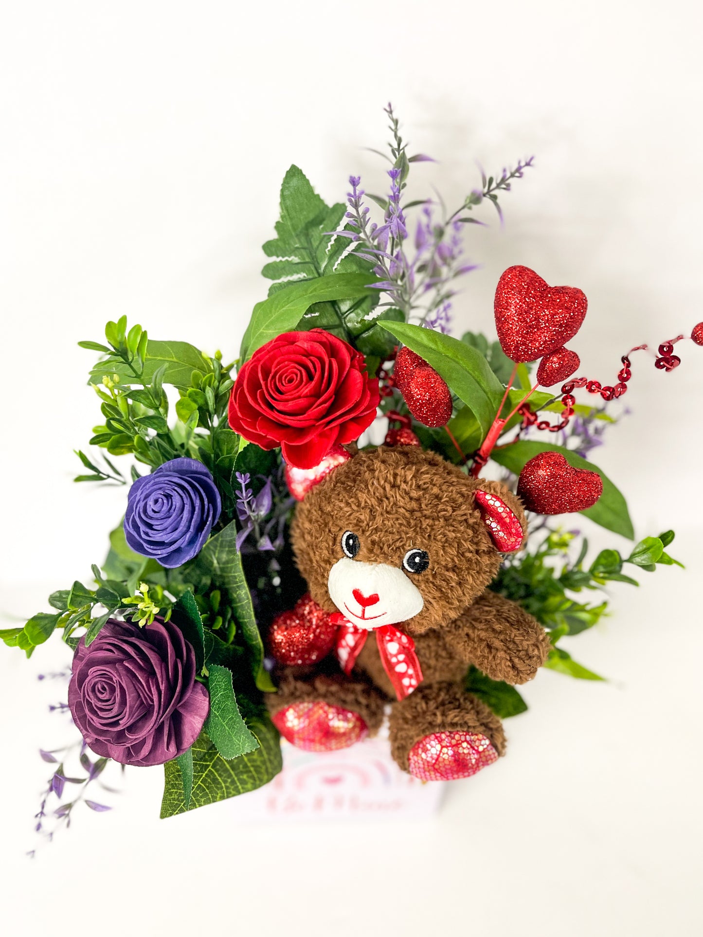 Be Mine Valentine Box Teddy Trio Bouquet