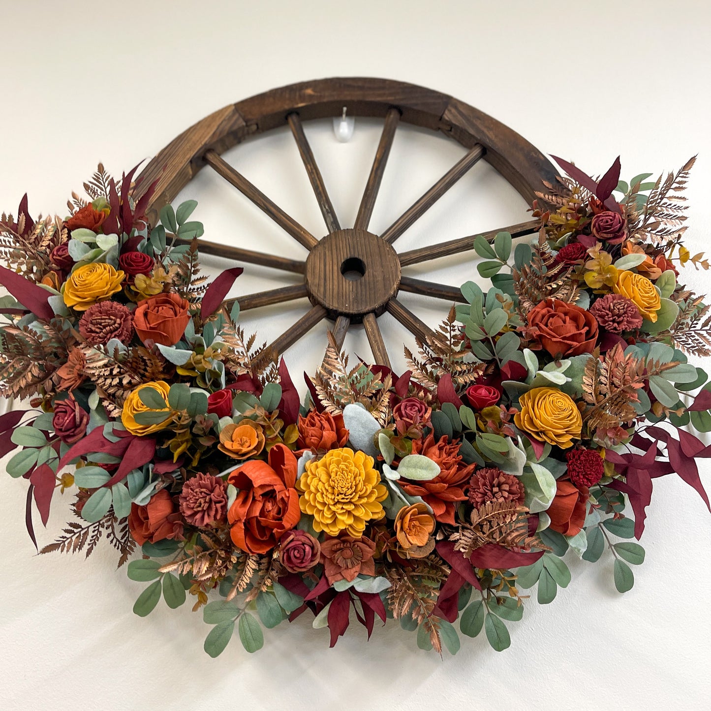 Autumn Harvest Wagon Wheel Wreath (XL)