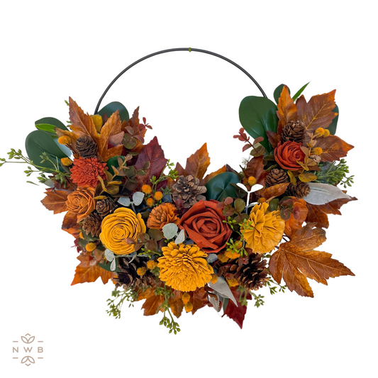 Autumn Harvest Hoop Wreath (12 inches)