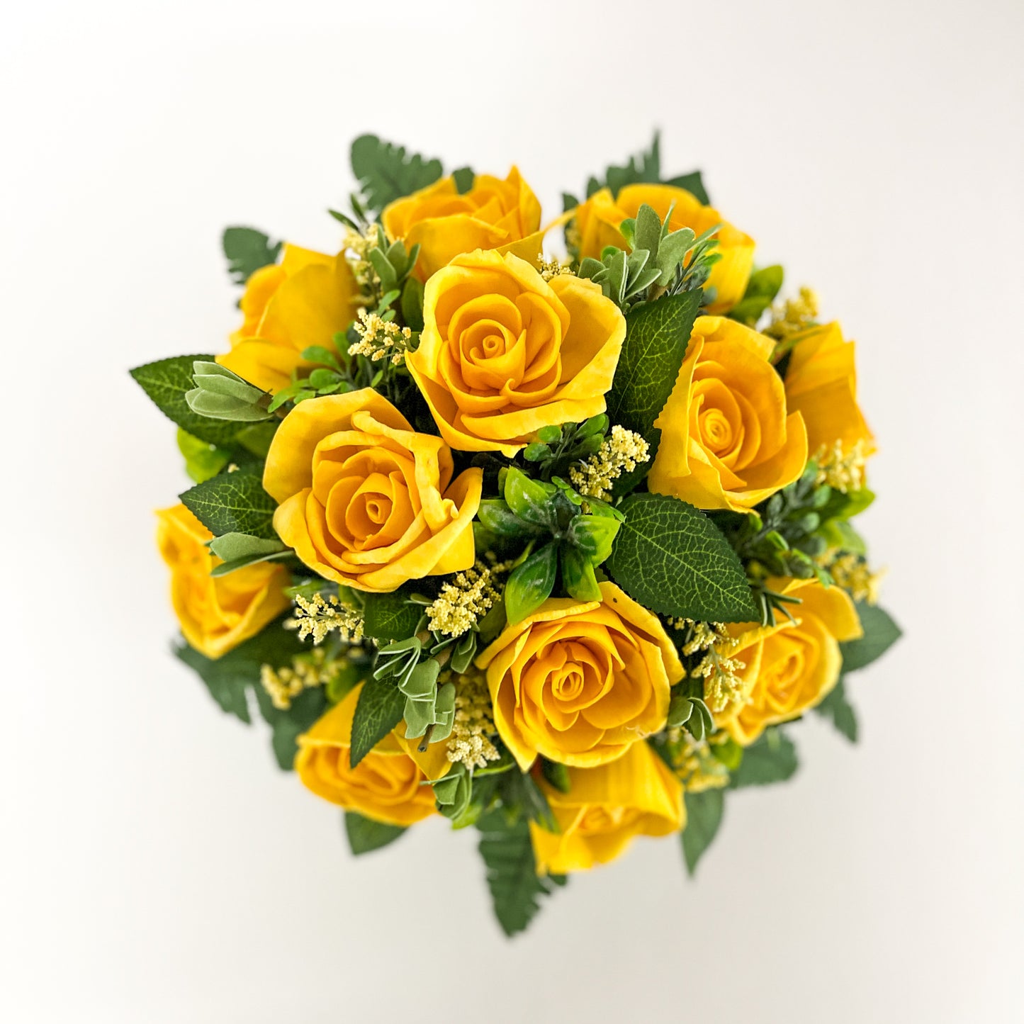 One Dozen Yellow Roses Boxed Centerpiece