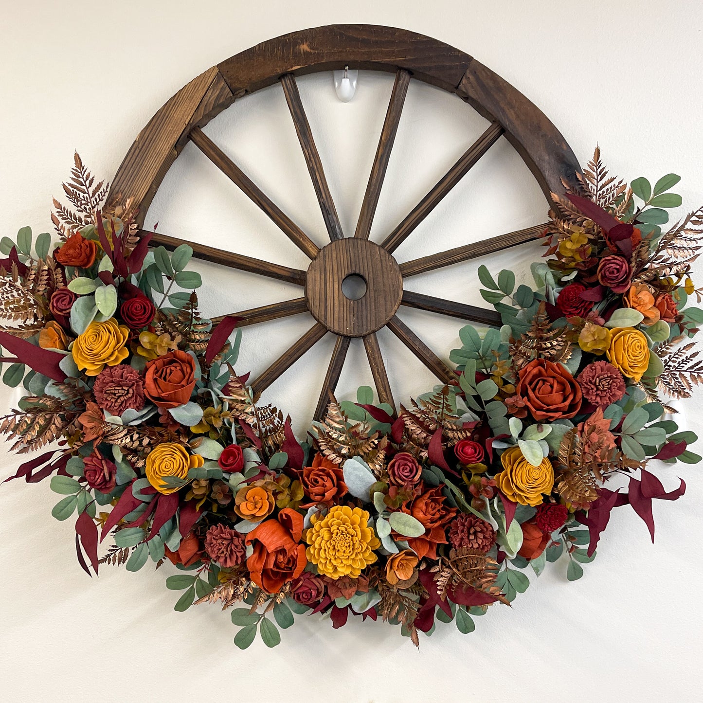 Autumn Harvest Wagon Wheel Wreath (XL)