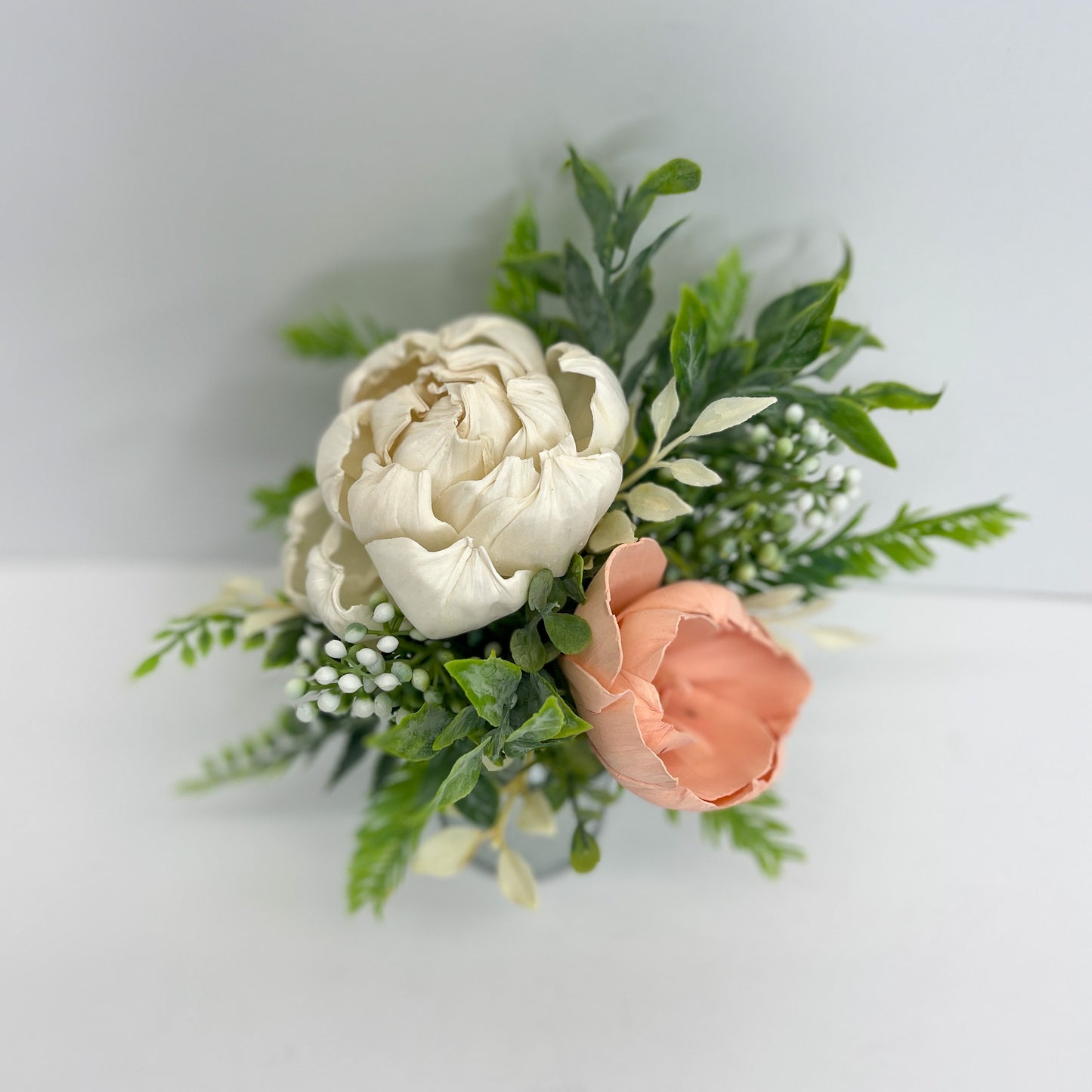Mini Milk Can Bouquet - Ivory and Blush Peony