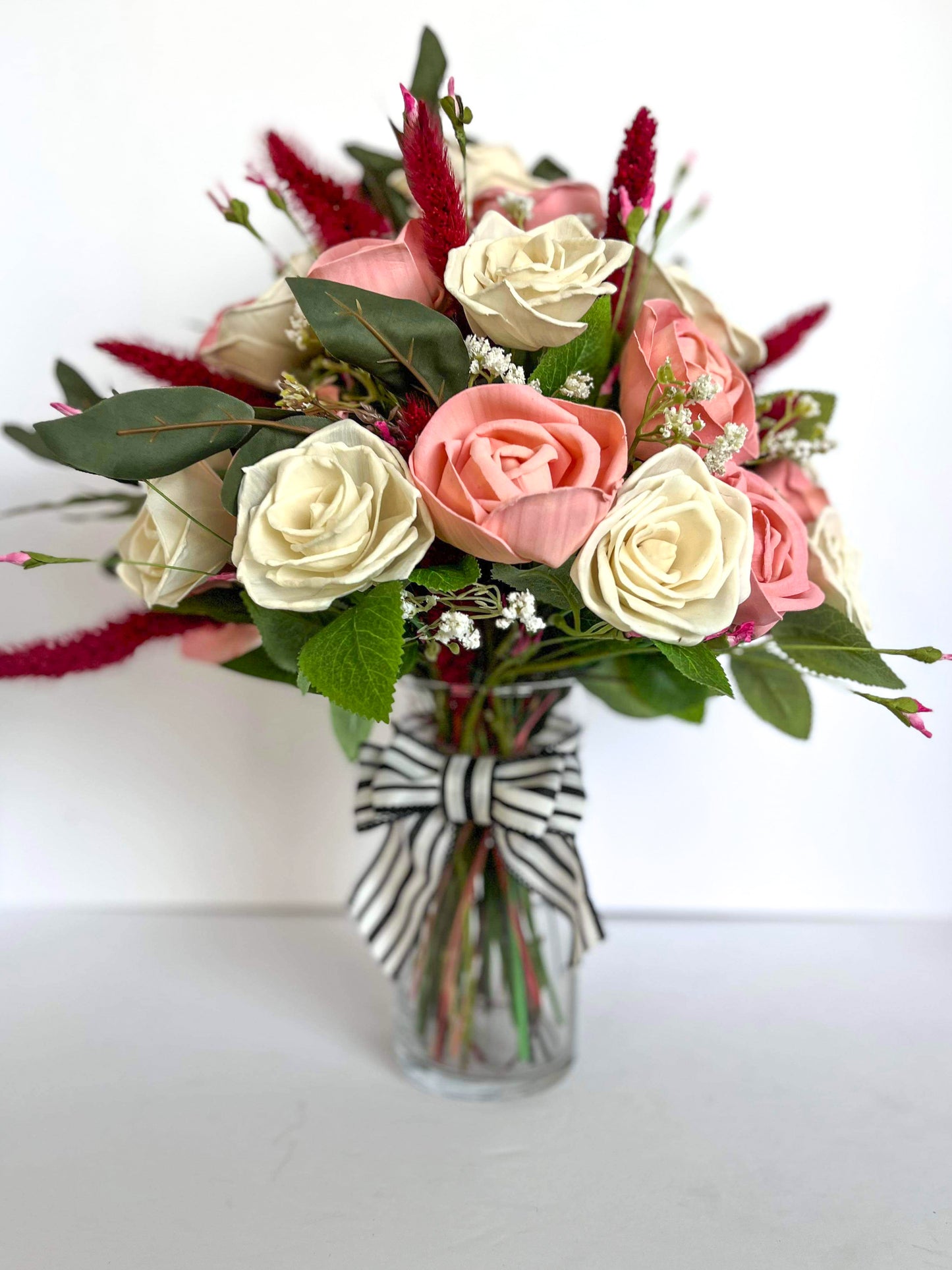 2 Dozen Roses - Pink and Ivory