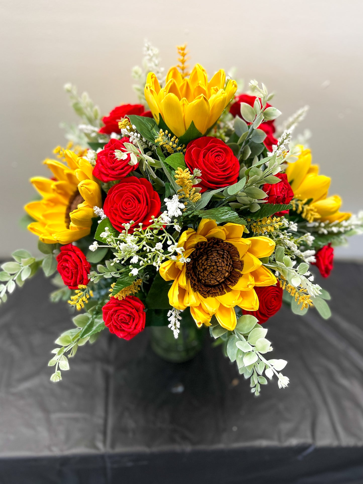 Sunflower and Roses Bouquet Pre-Order -Please select shipping or Pickup in this listing.