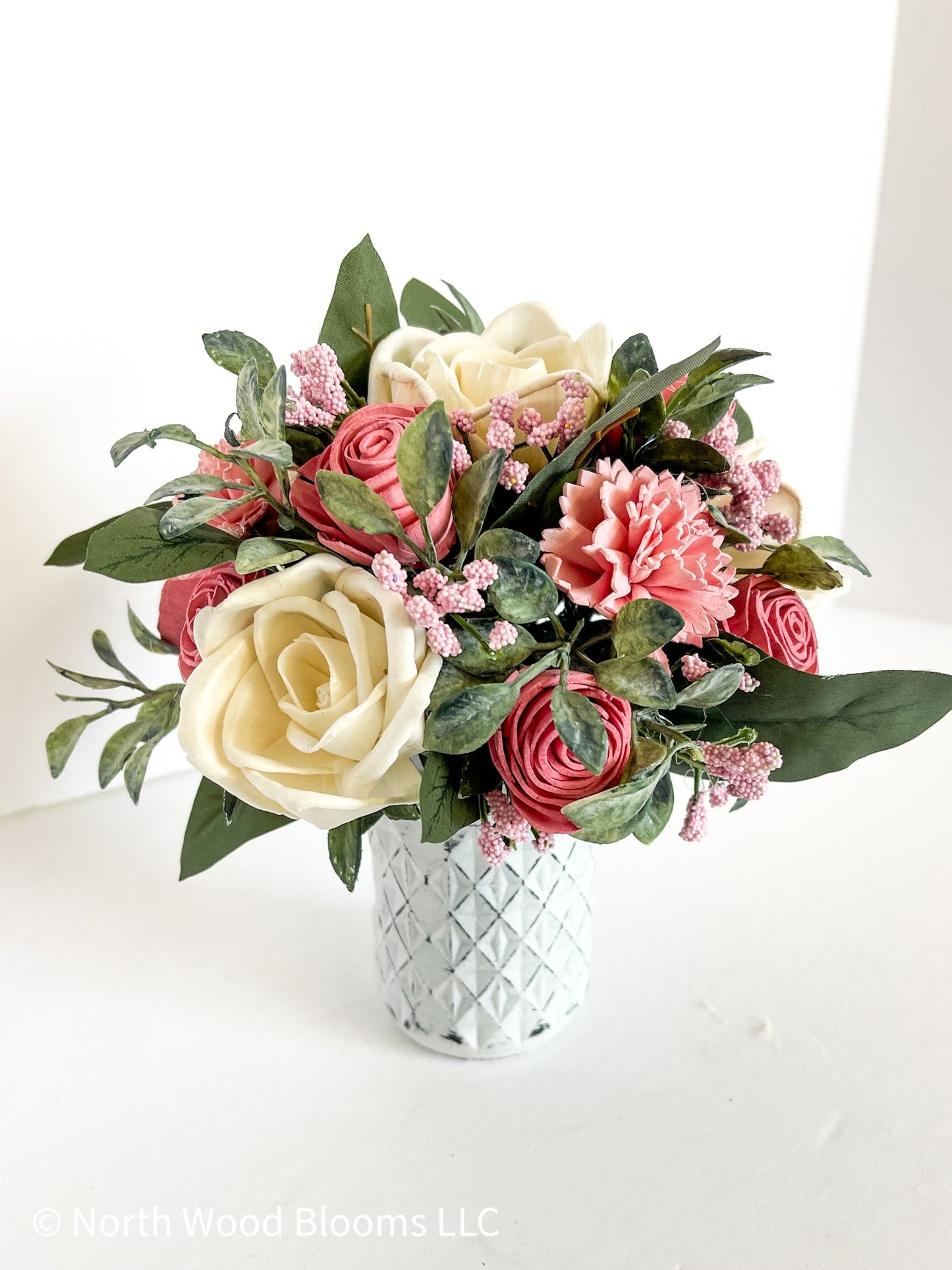 Blushing Blooms Mason Jar Bouquet