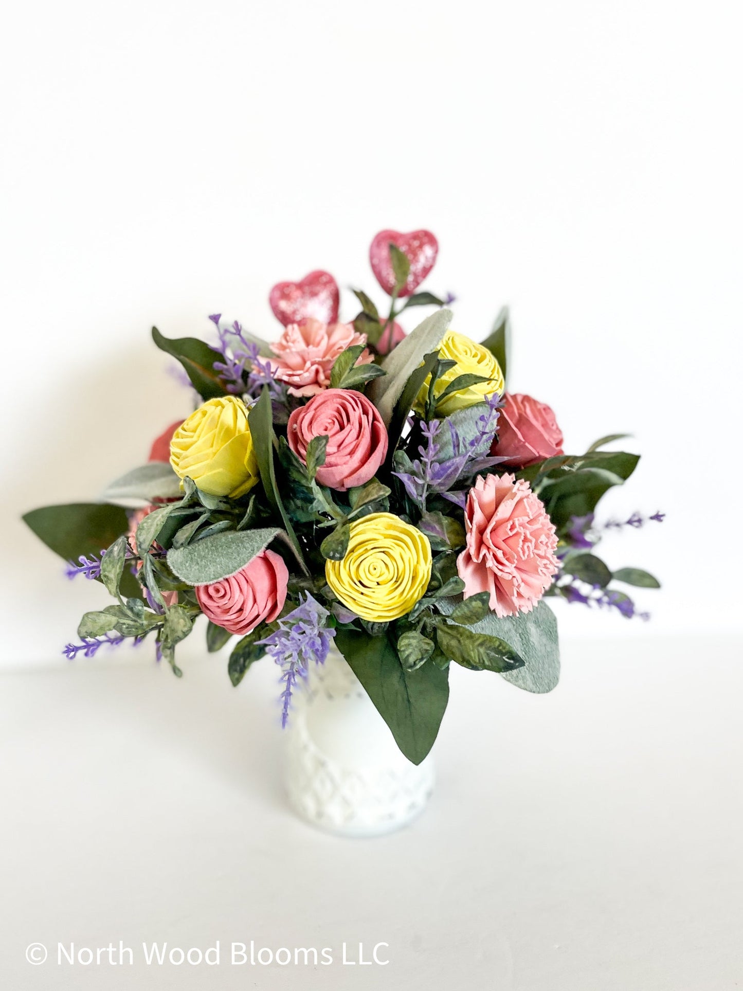Spring Valentine Mason Jar Bouquet