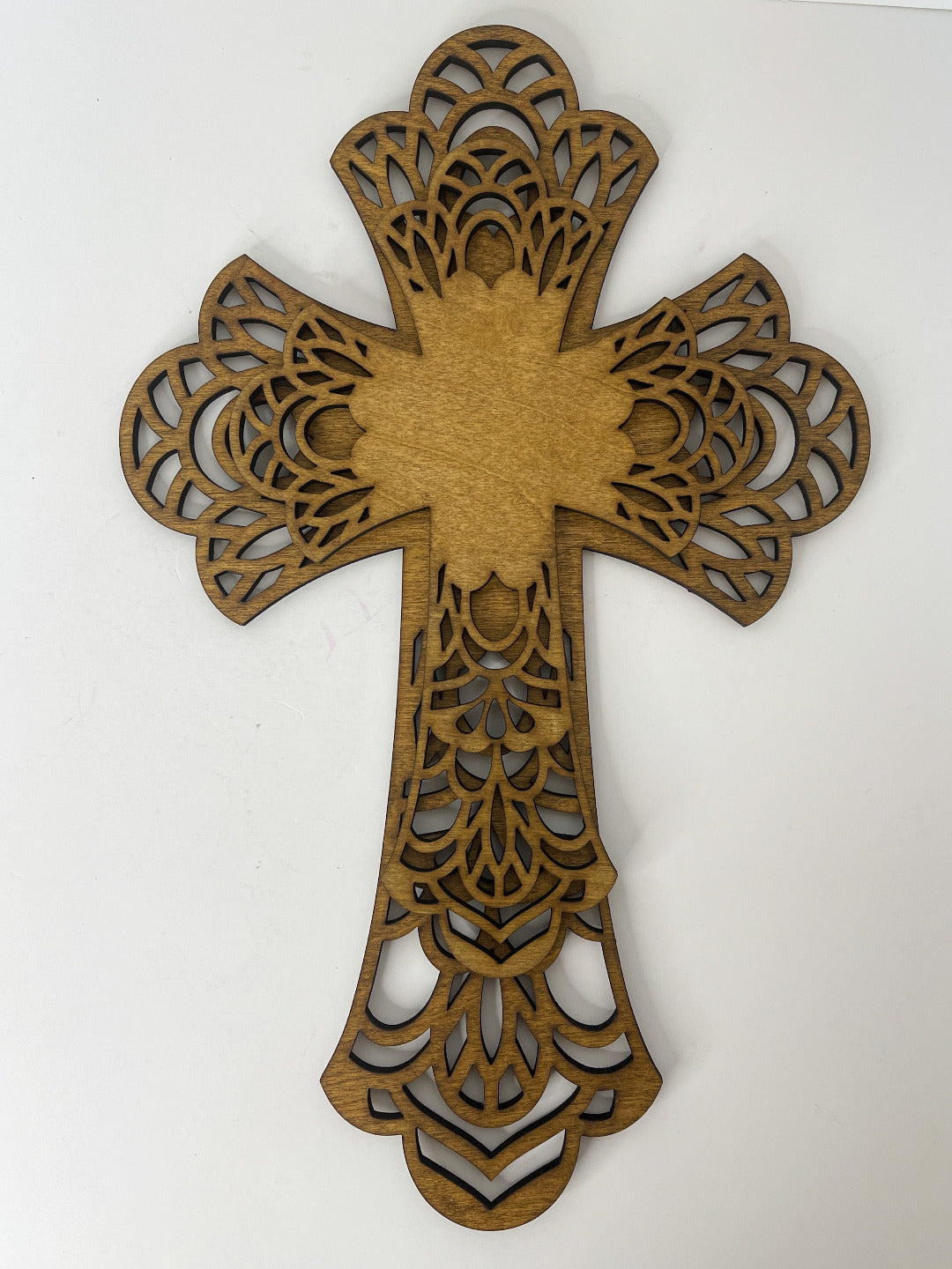 ornate wooden cross for decoration 
