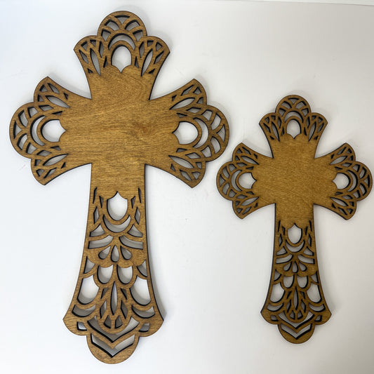 11 inches ornate wooden cross