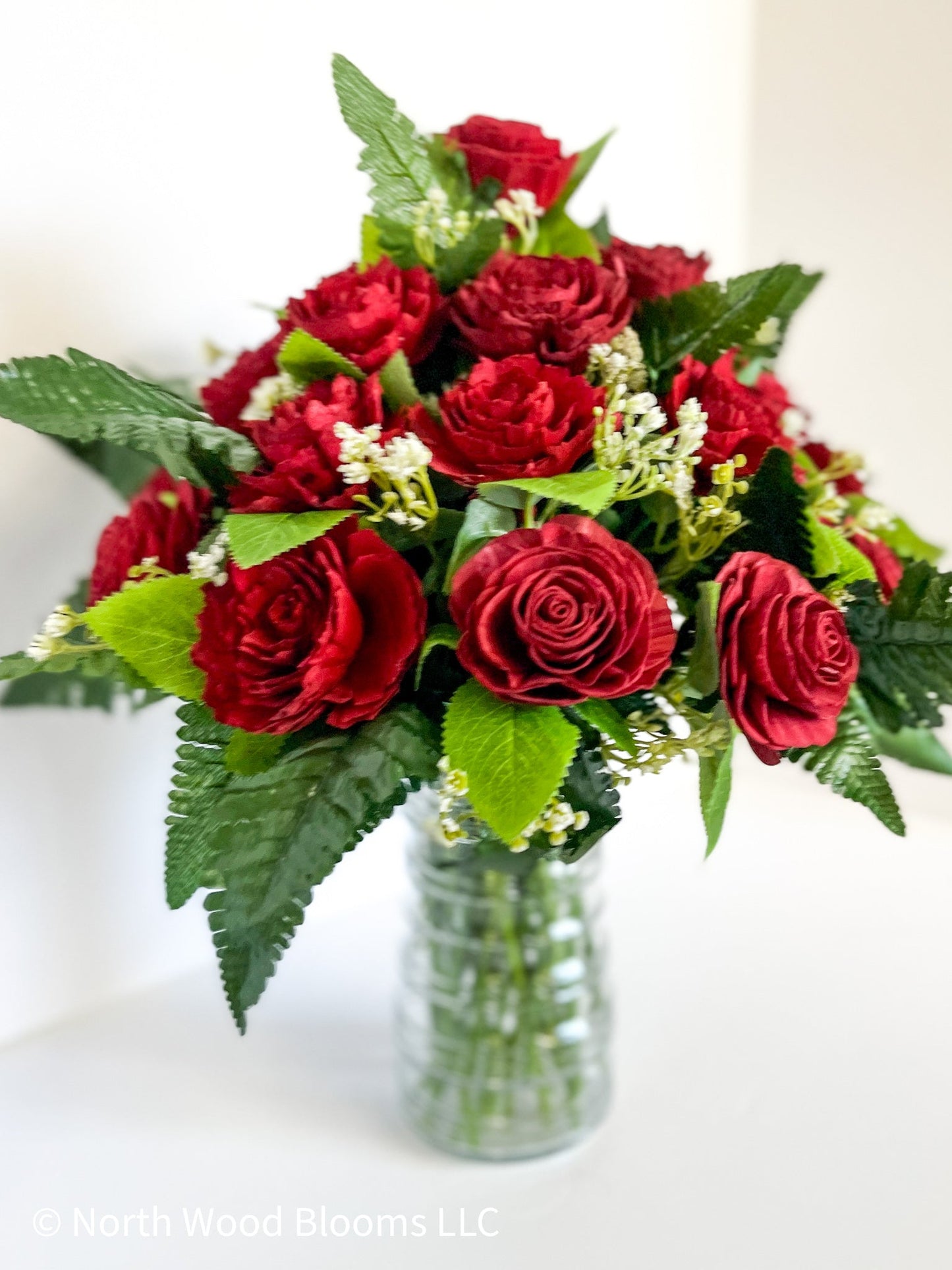 Two Dozen Deep Red Wood Roses