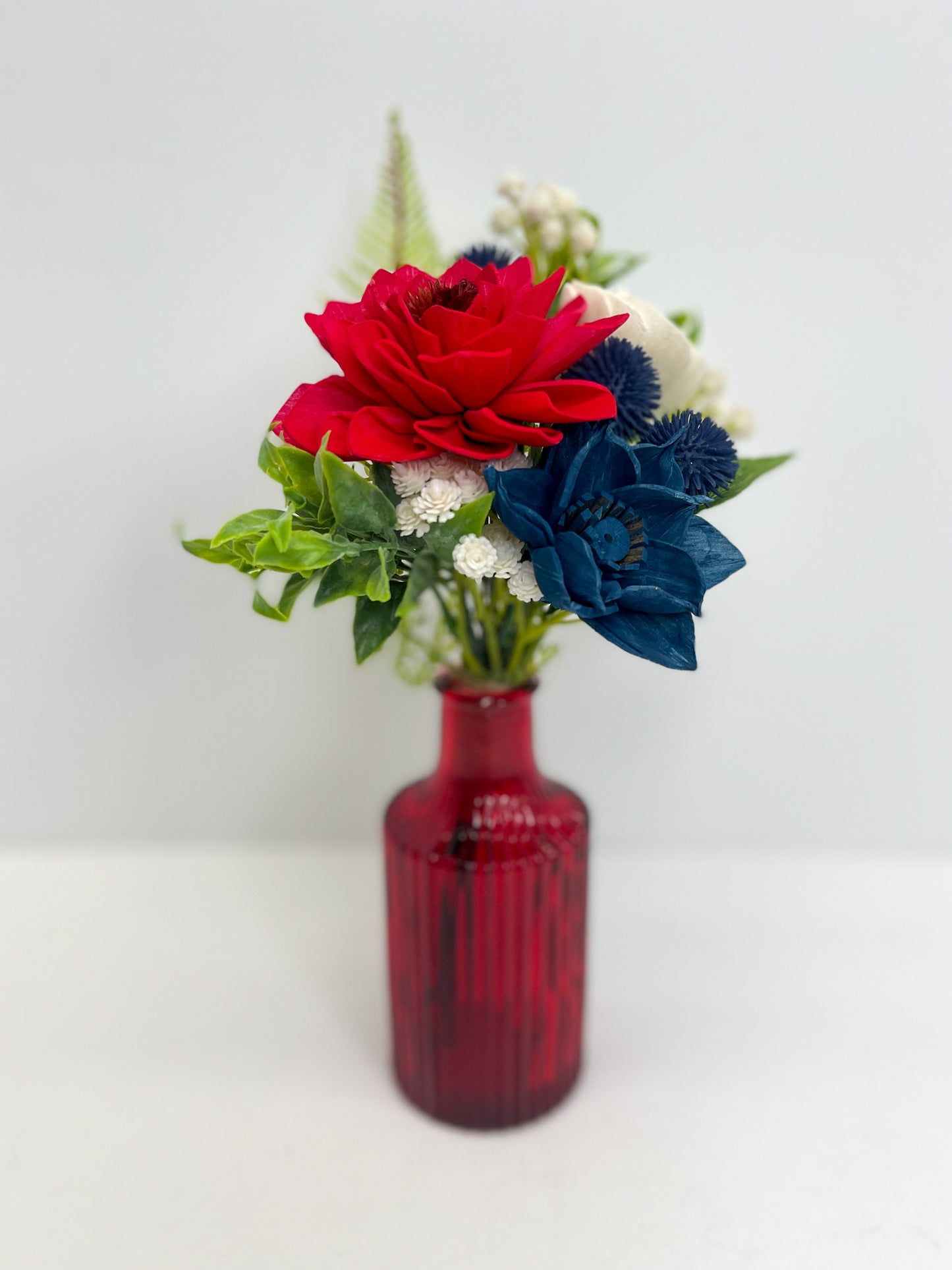 USA Trio Bouquet in Red Bud Vase