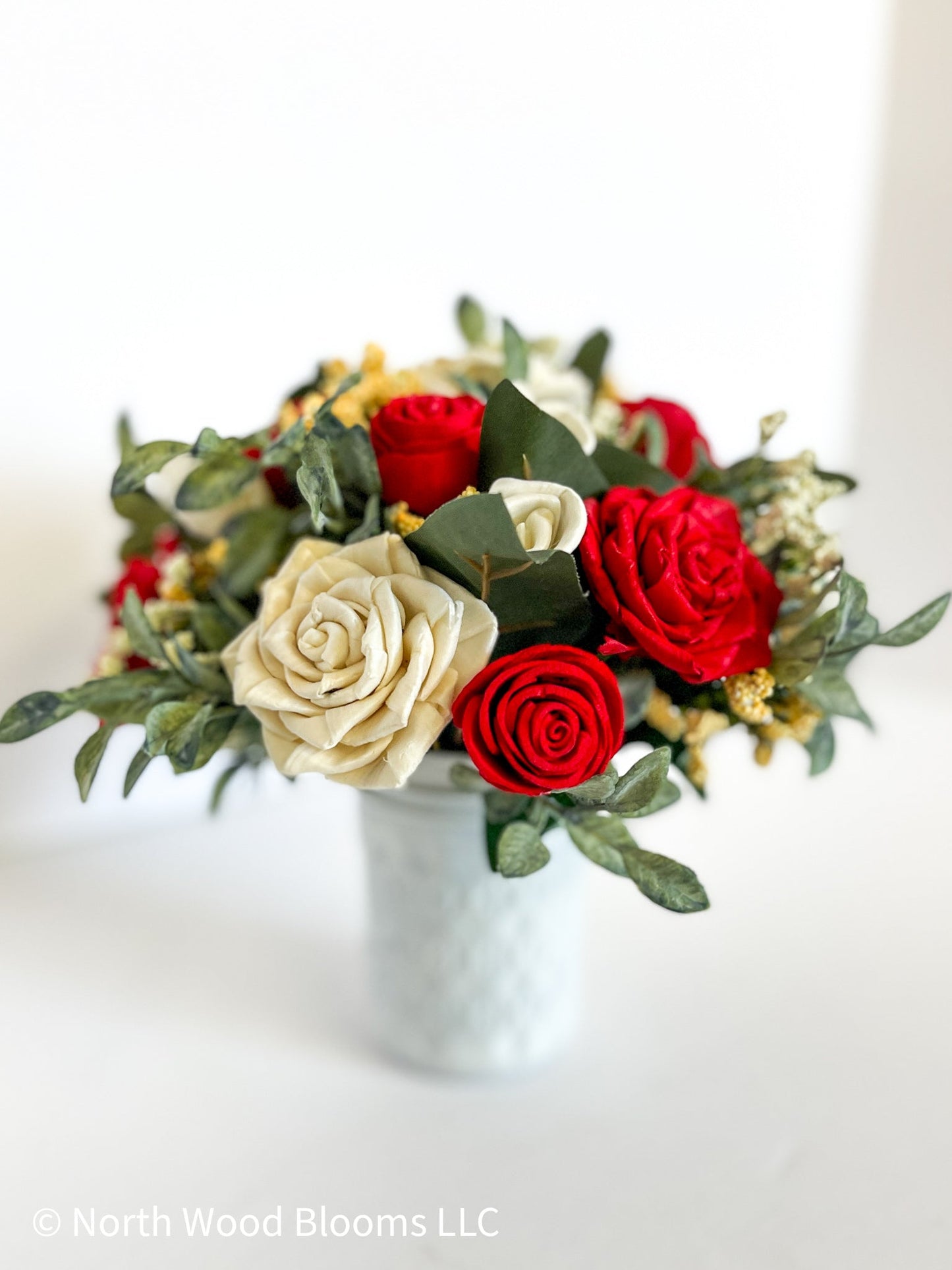 Sunlit Roses Mason Jar Bouquet